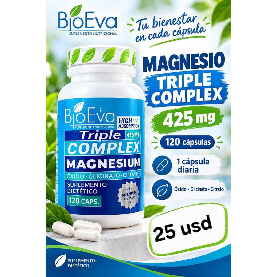 TRIPLE MAGNESIO COMPLEX — Frasco 120 cápsulas / 425 mg