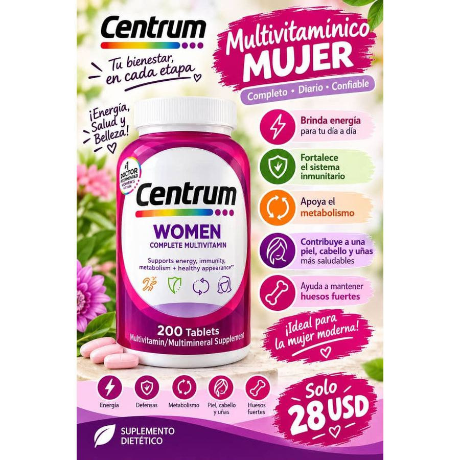 CENTRUM WOMAN — Frasco 200 cápsulas