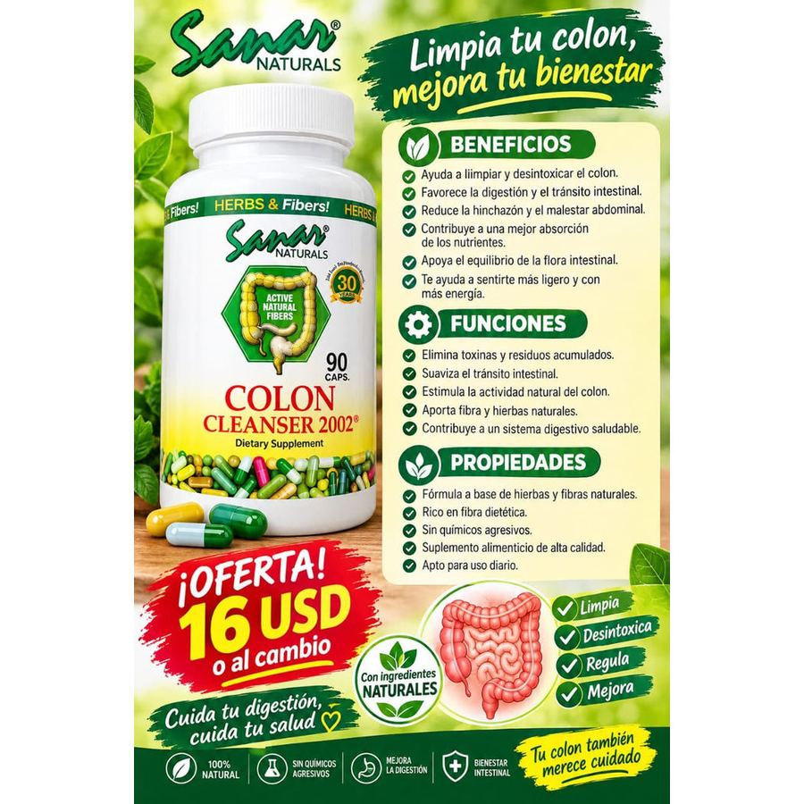 COLON CLEANS — 90 cápsulas / 500 mg