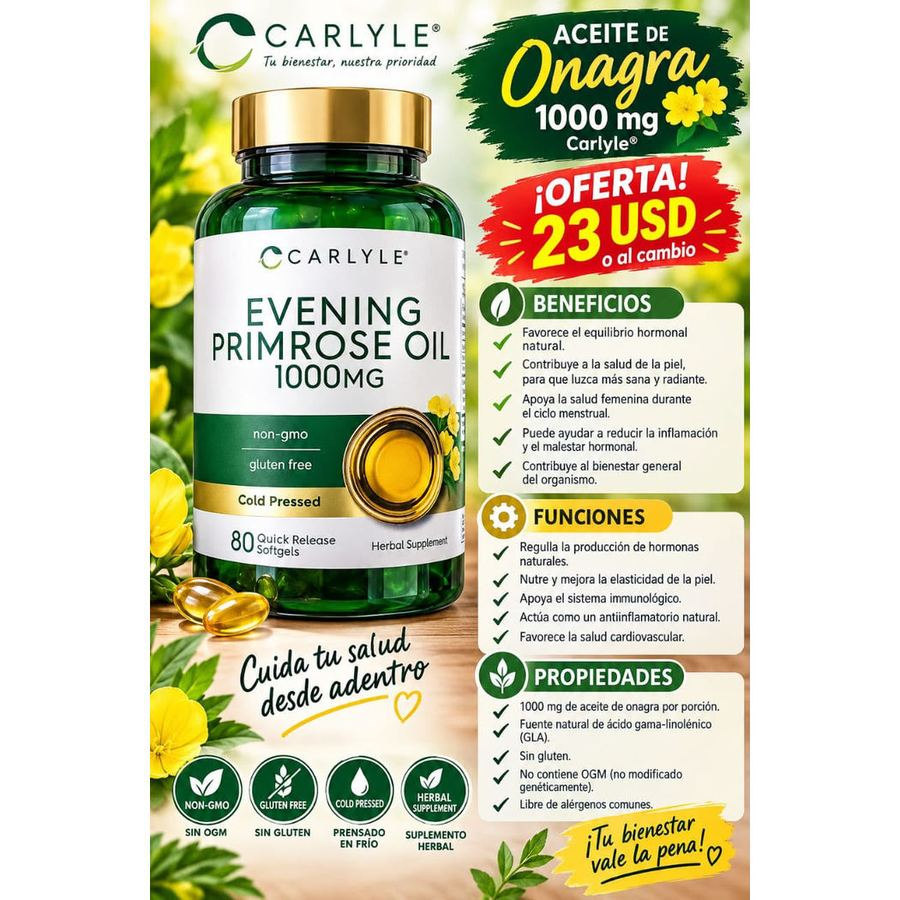 ACEITE DE ONAGRA — 80 cápsulas / 1000 mg
