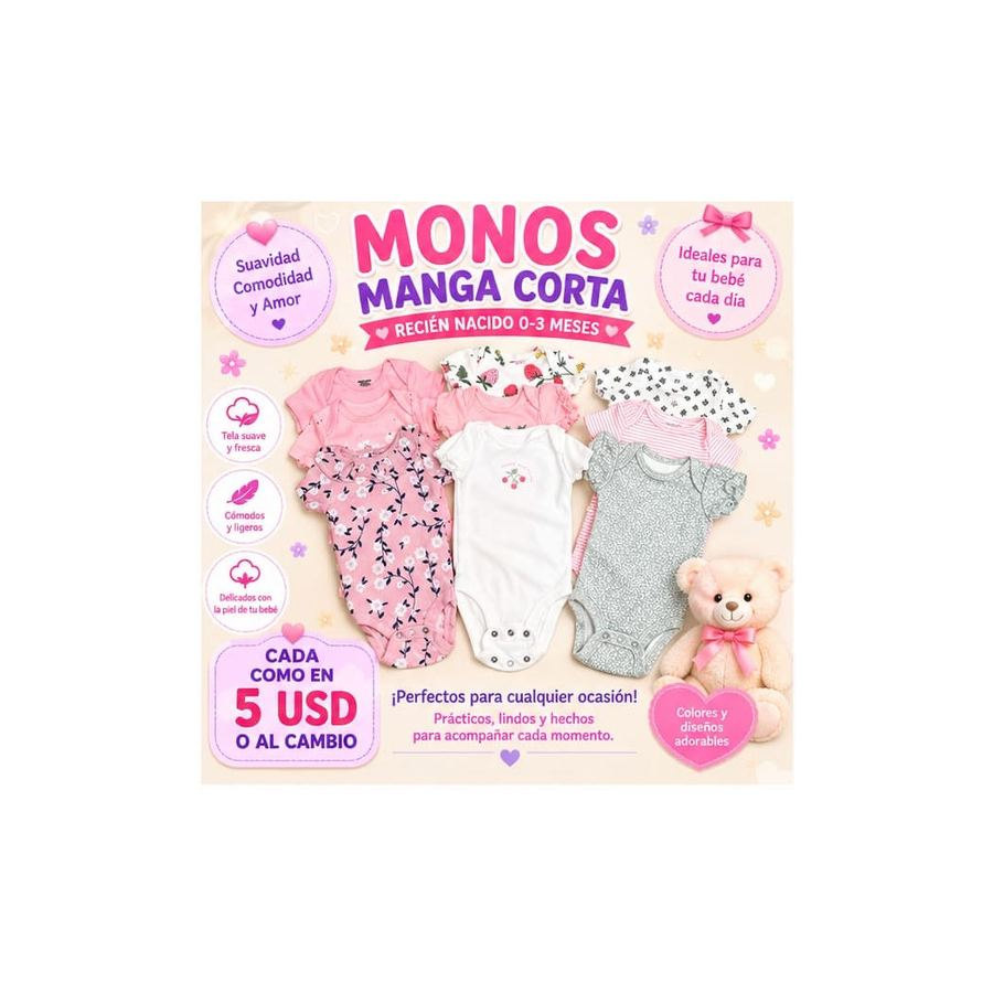 Monos manga corta recién nacido
