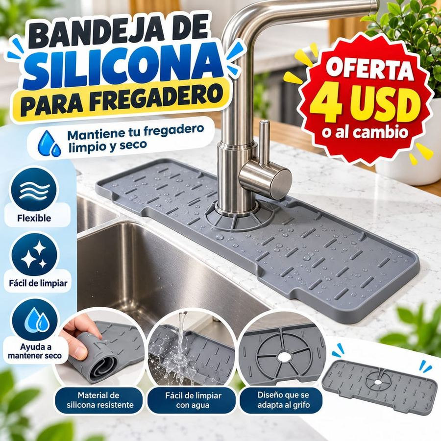 BANDEJA SILICONA FREGADERO TEMU