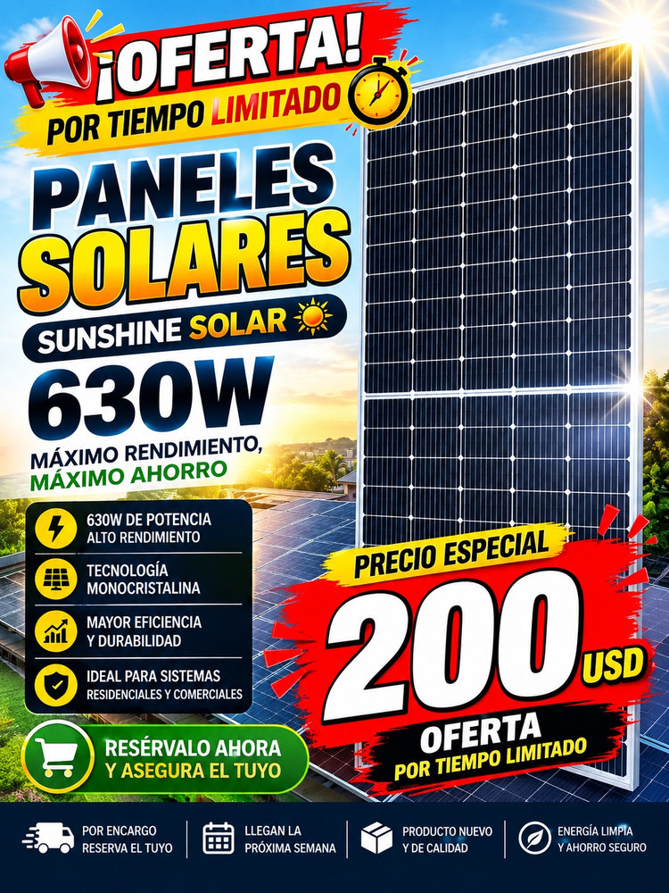 Panel solar Sunshine Solar 630 W