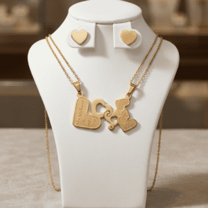 SET CADENAS DOBLES CON ARETES (acero inoxidable)