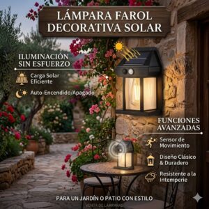 LAMPARA TIPO FAROL MEDIANA (recargable)