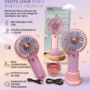 MINI VENTILADOR CON BASE(recargable)