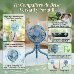 VENTILADOR PORTÁTIL DE TRÍPODE FLEXIBLE