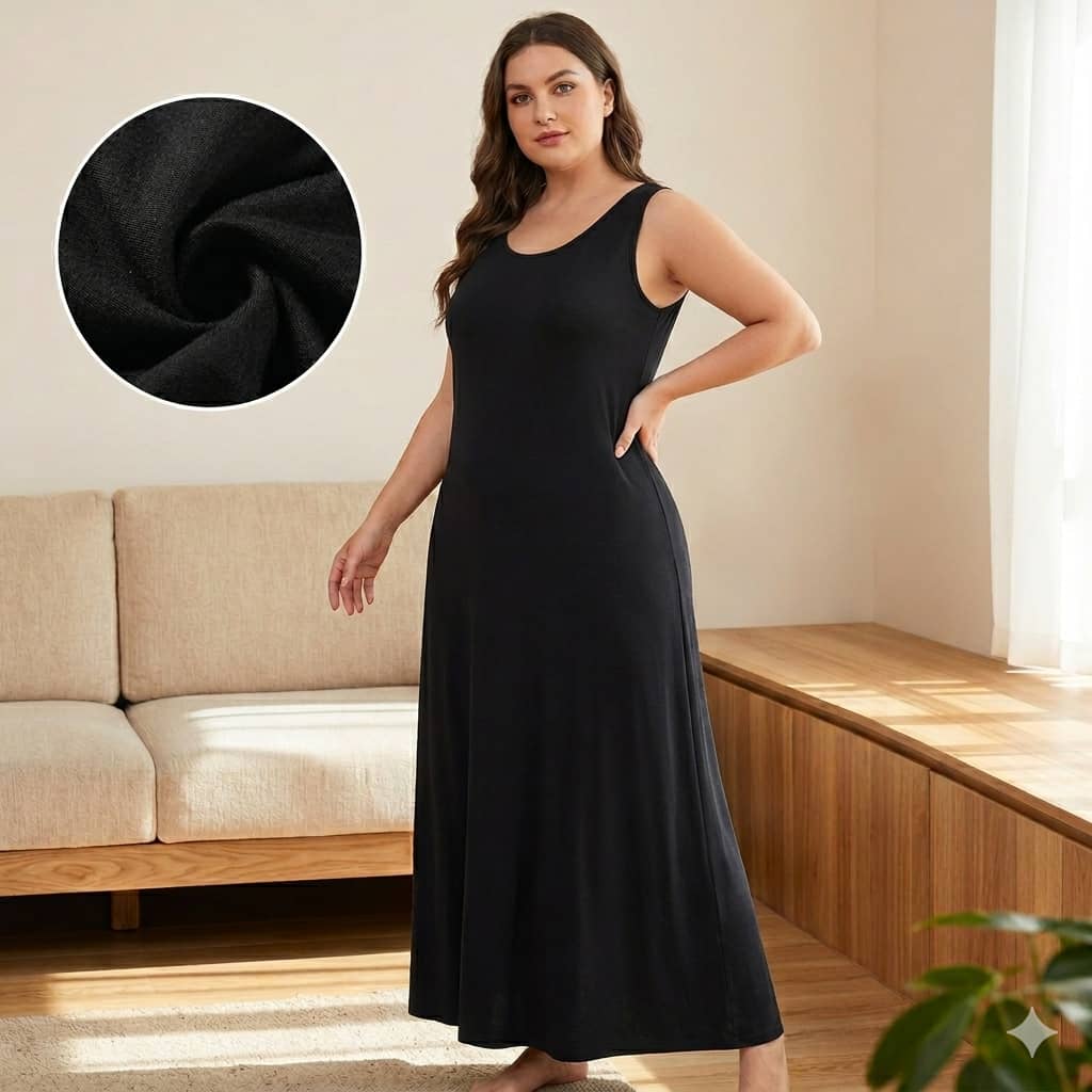 Vestido Negro Largo Clásico
