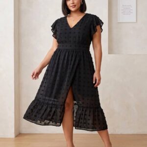 Vestido Negro Elegante Cruzado