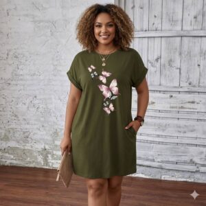 Vestido Verde Casual con Bolsillos